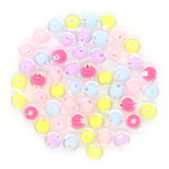 12 Packs: 100 ct. (1,200 total) 9.5mm Pastel Mix Round Fashion Beads by Creatology™